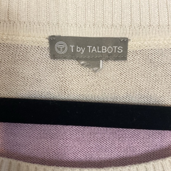 Talbots light weight spring striped sweater pastels - Picture 2 of 9